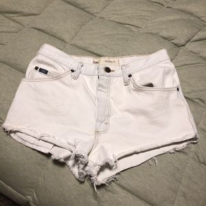 Lee white wash jean shorts
